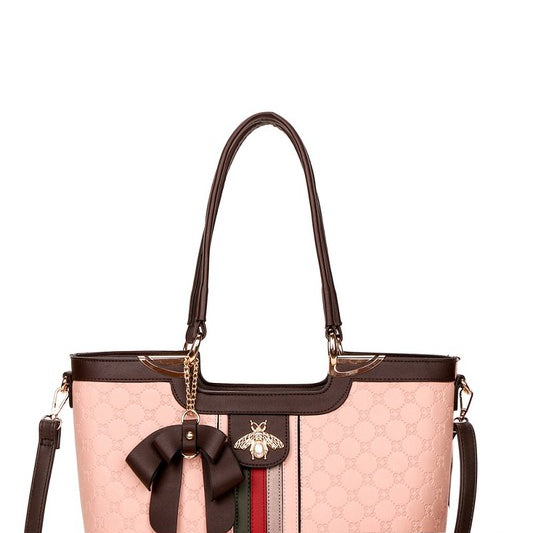Faux-leather Rhinestone Handbag W/ Wallet Set