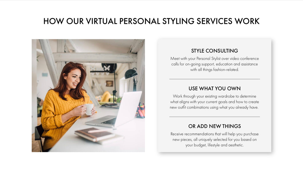 Book a FREE virtual  styling session with a Chic Stylist!  Book Now. 