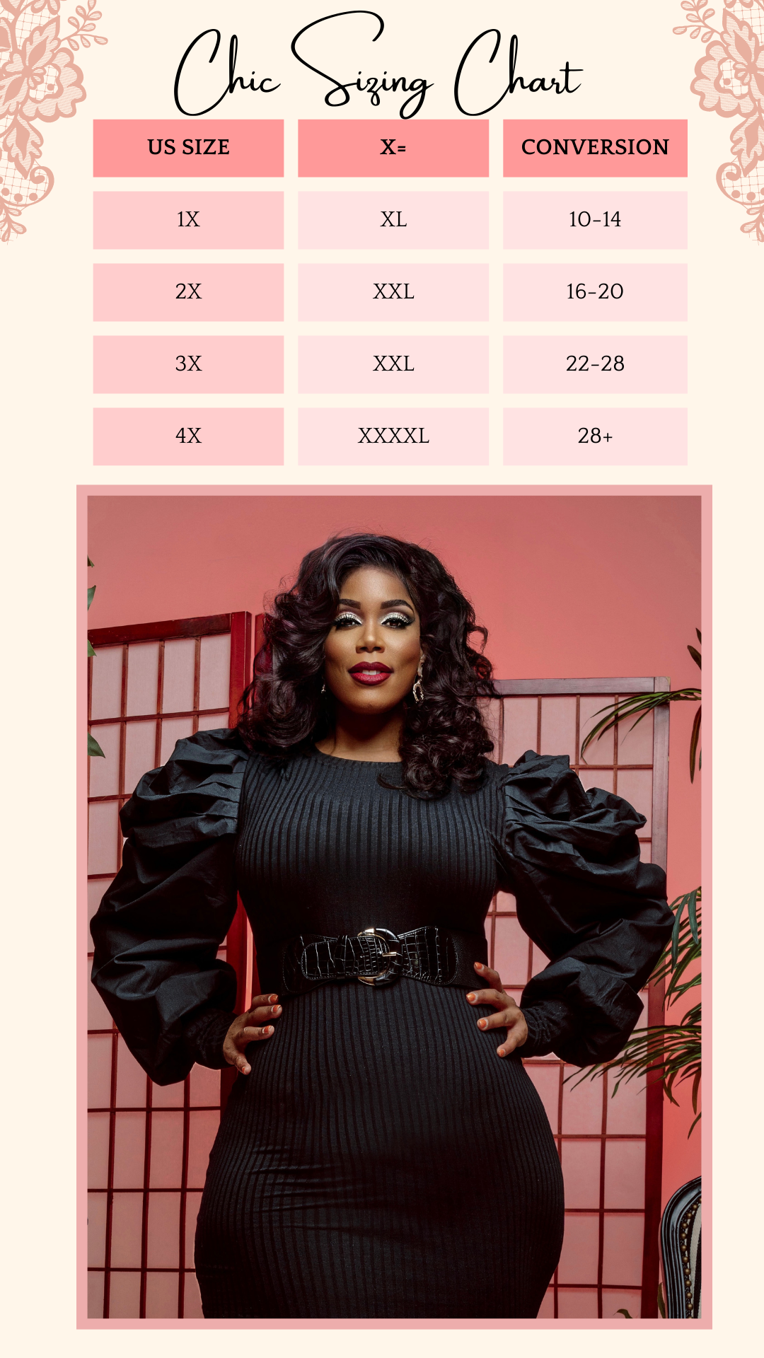 Size Chart Measuring Tips Chic And Curvy Sizes