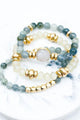 3 STRAND SEMI PRECIOUS STONE  BRACELET SET